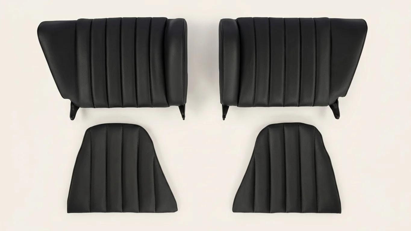 Porsche 911 rear seat kit in black leather, four pieces