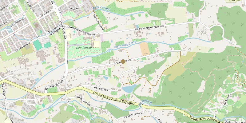 Porschemania location map, Via delle Gore 85, Livorno