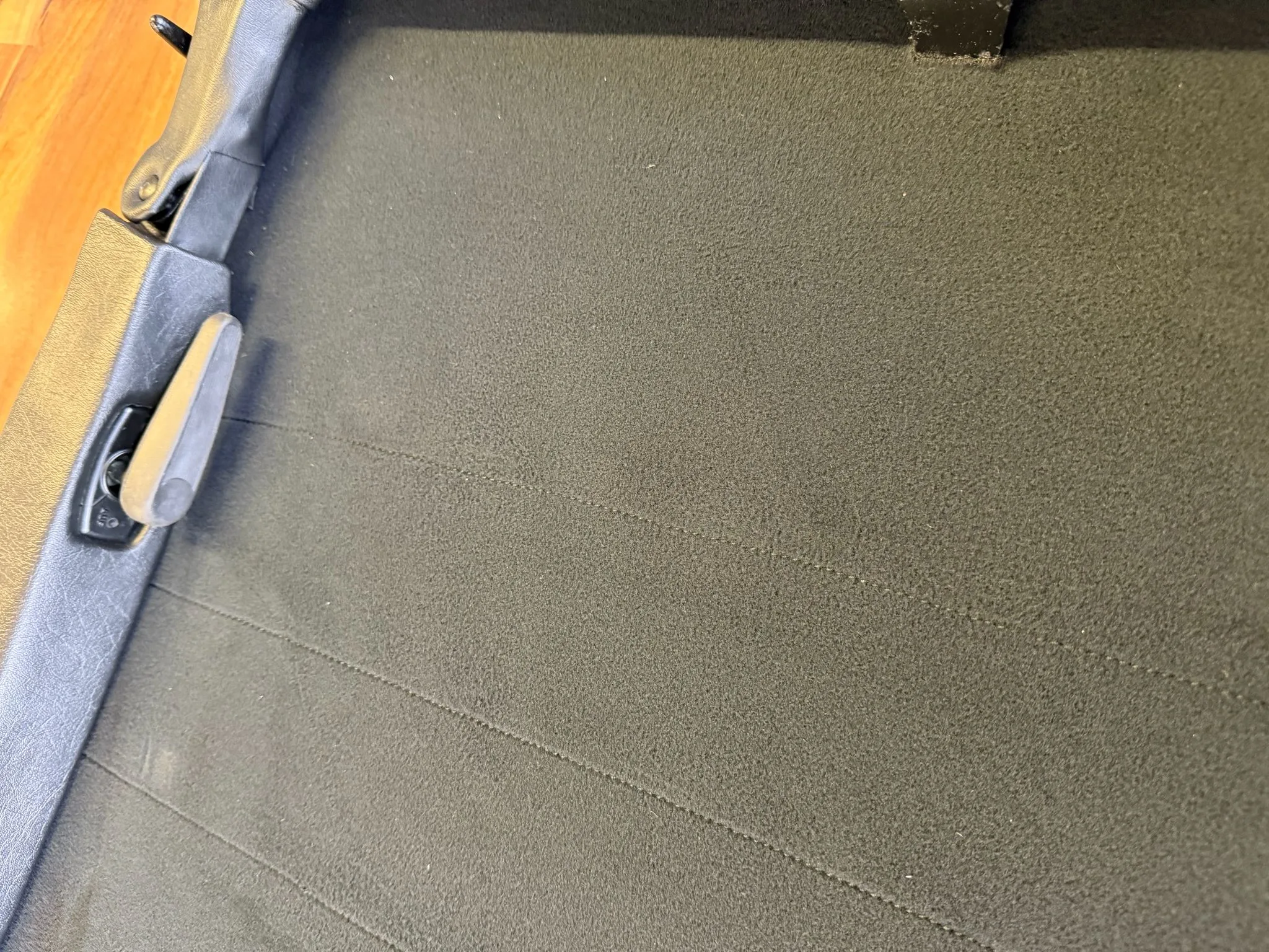 Targa roof inner lining with opening lever in position