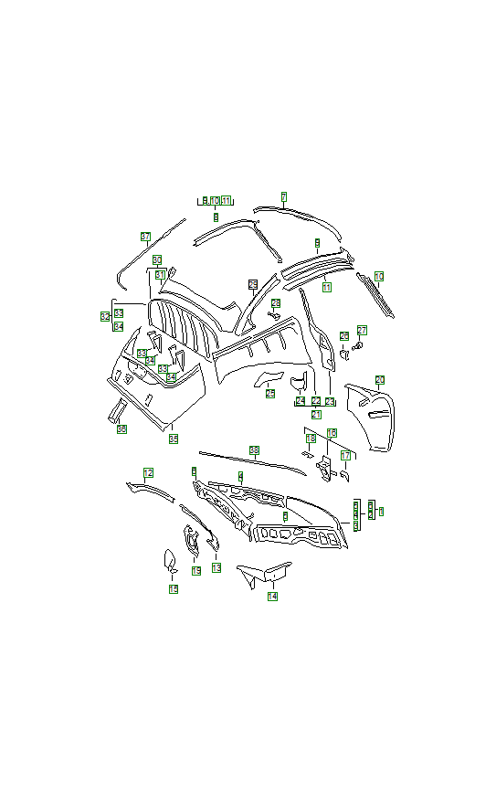 Porsche 356, schema ricambi: Bodyinterior panelling