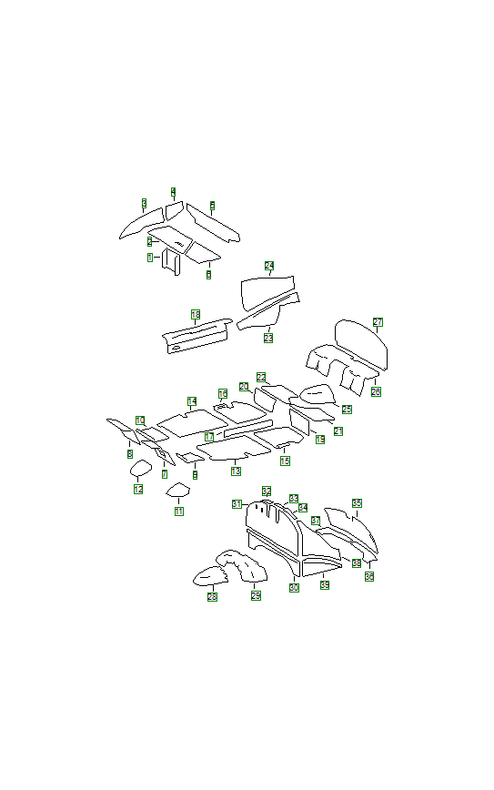 Porsche 356, schema ricambi: Bodysound absorber
