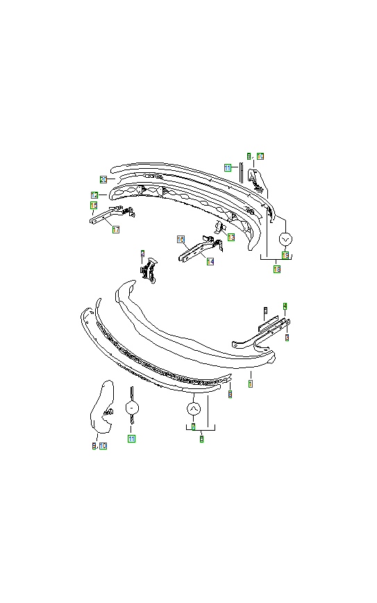 Porsche 356, schema ricambi: Bumper