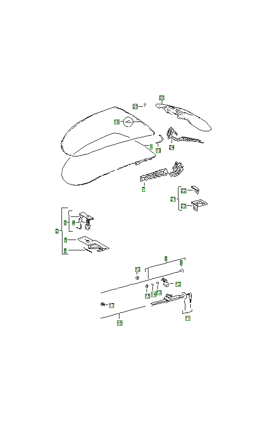 Porsche 356, schema ricambi: Coverfrontandrear