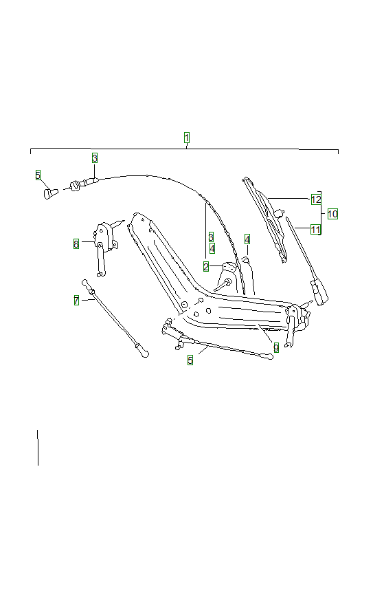 Porsche 356, schema ricambi: Windshield wiper system