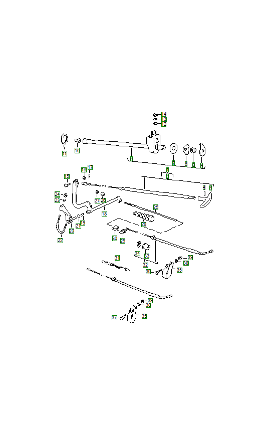 Porsche 356, schema ricambi: Hand brake 001