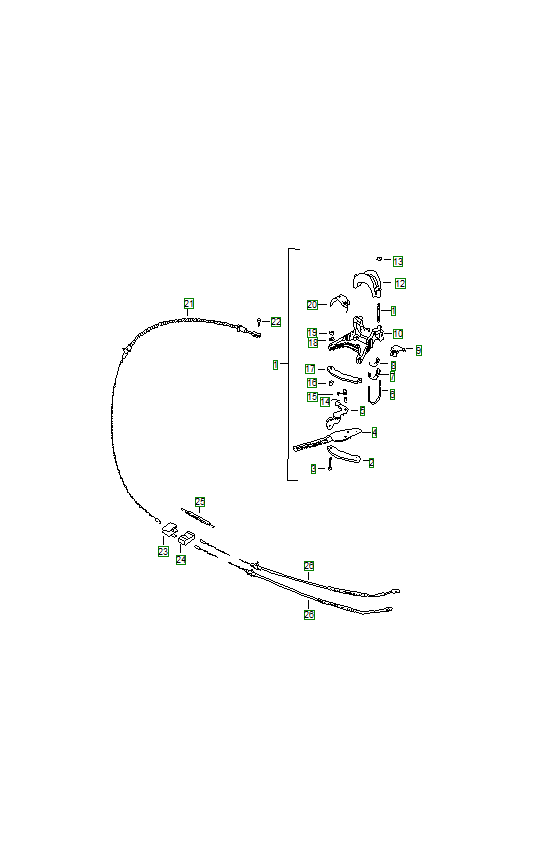 Porsche 356, schema ricambi: Hand brake