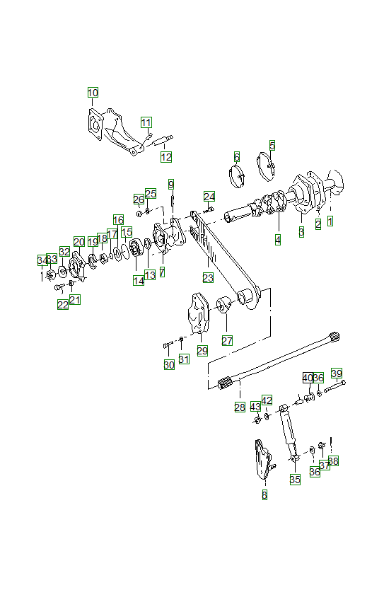 Porsche 356, schema ricambi: Rear axle