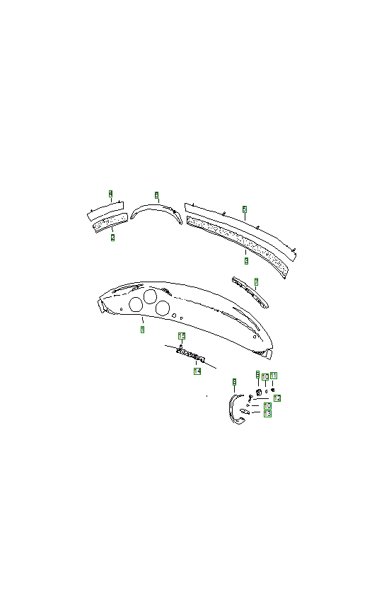 Porsche 356, schema ricambi: Dashboard 002