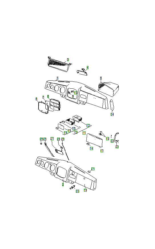 Porsche 356, schema ricambi: Dashboard