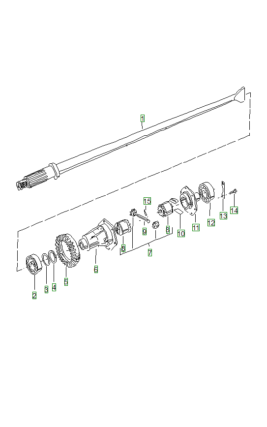 Porsche 356, schema ricambi: Differential