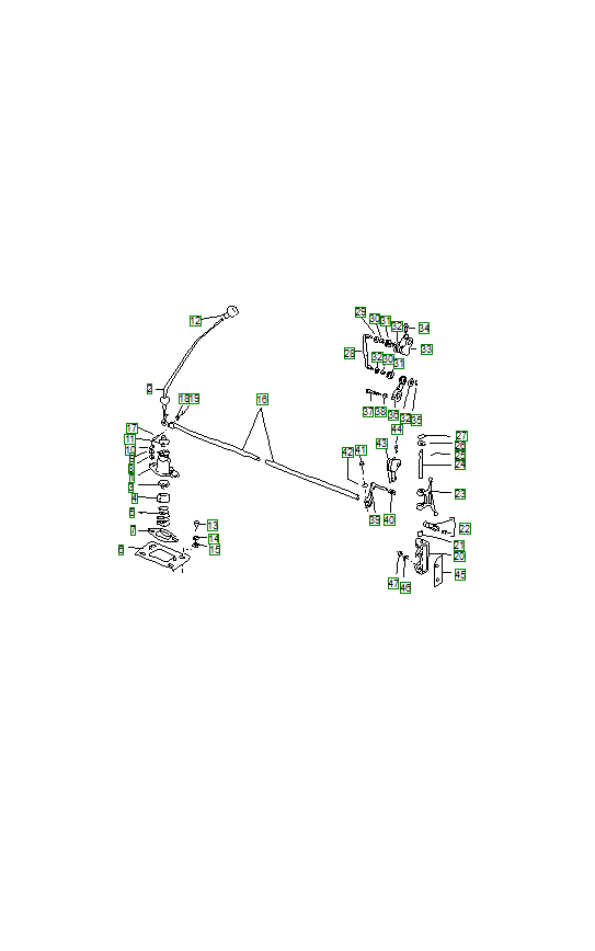 Porsche 356, schema ricambi: Transmission control