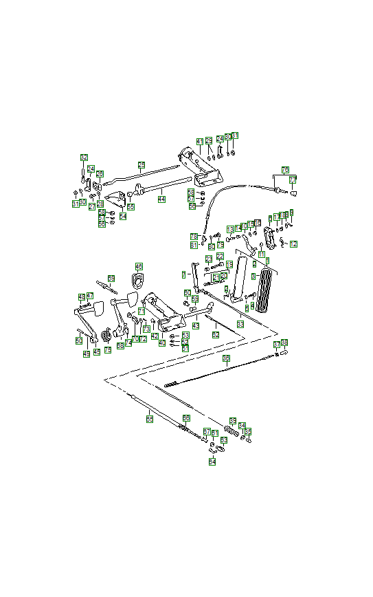 Porsche 356, schema ricambi: Pedal system 001