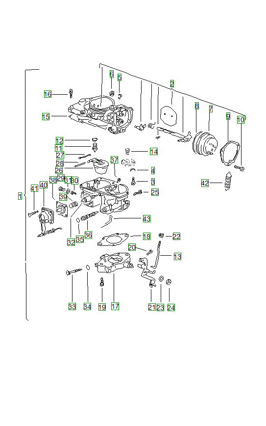 Porsche 914, schema ricambi: Carburetor 914 1
