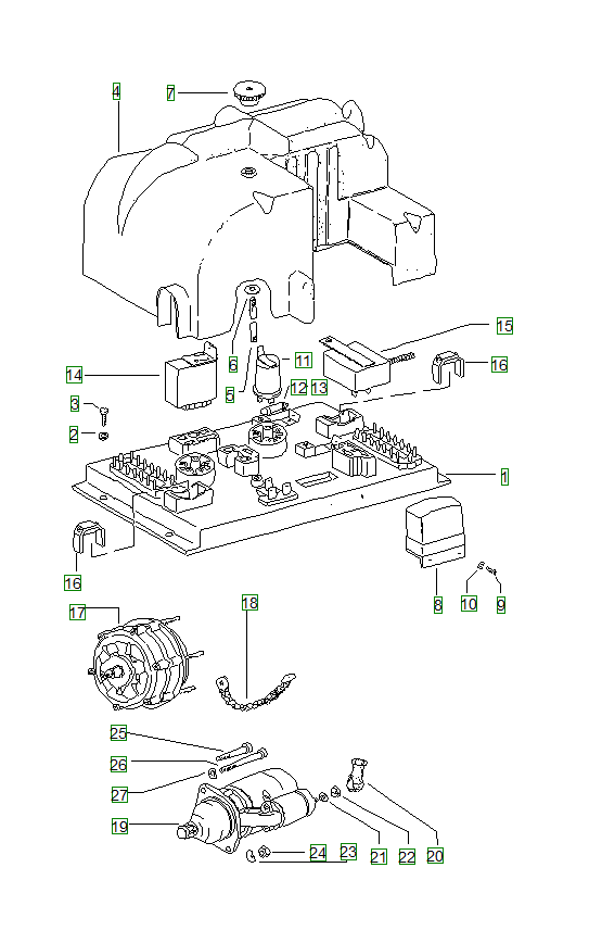 Porsche 914, schema ricambi: Regulatoralternatorstarter