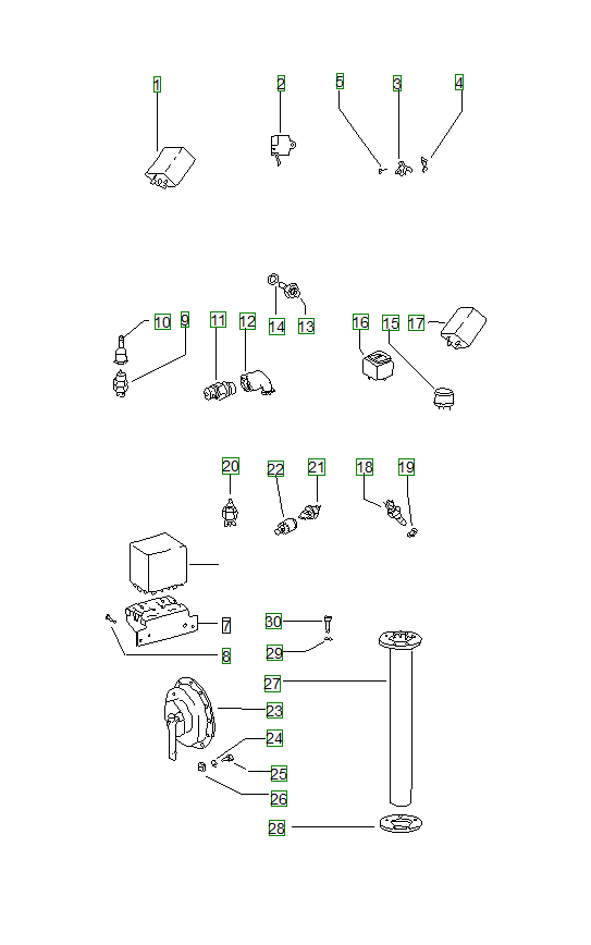Porsche 914, schema ricambi: Switchrelayhorn