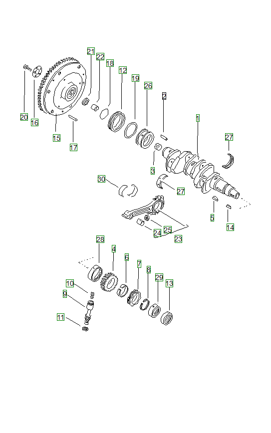 Porsche 914, schema ricambi: Crankshaft 914