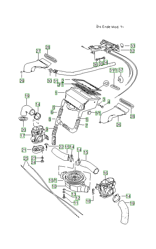 Porsche 914, schema ricambi: Ventilationheating