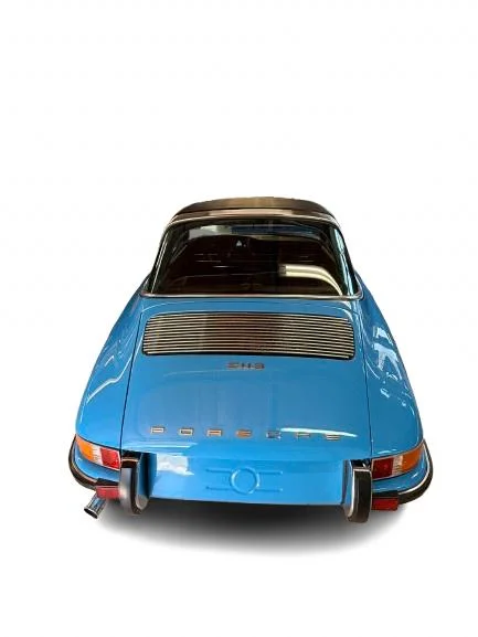Porsche 911S 2.2 Targa vista posteriore, colore azzurro