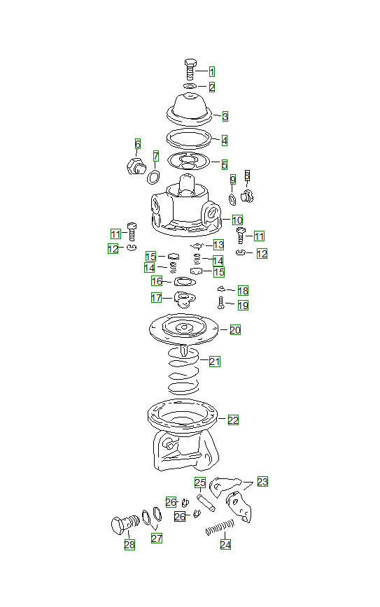 Porsche 356, schema ricambi: Single partsforfuel pump