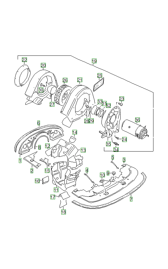 Porsche 356, schema ricambi: Air cooling 002