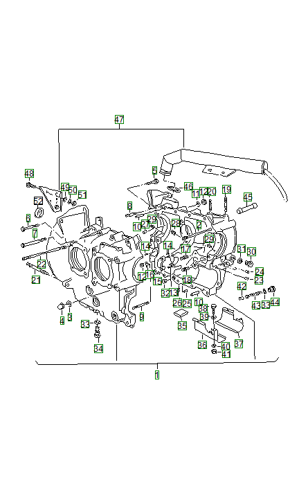 Porsche 356, schema ricambi: Crankcasem 003