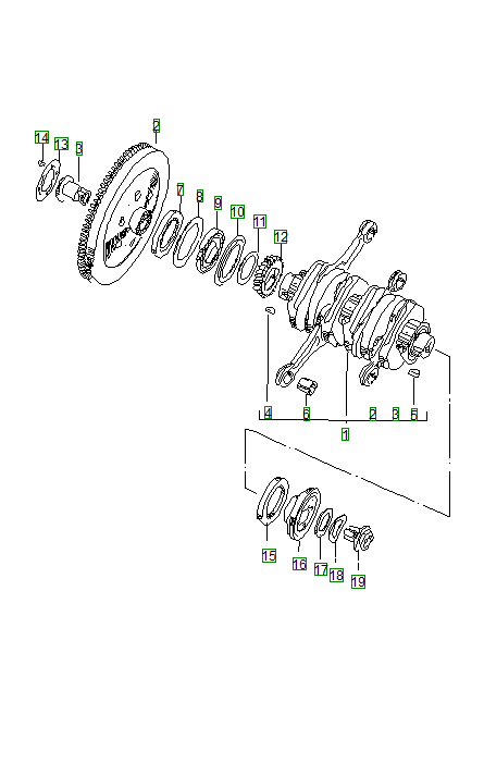 Porsche 356, schema ricambi: Crankshaft 002
