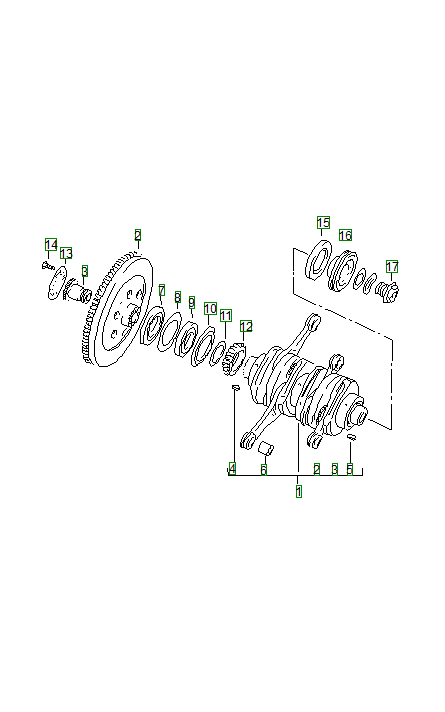 Porsche 356, schema ricambi: Crankshaft 003