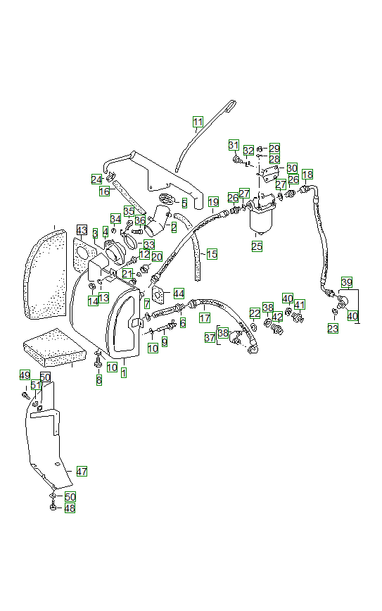 Porsche 356, schema ricambi: Oil tank