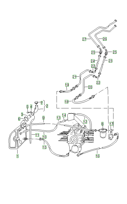Porsche 356, schema ricambi: Oil tankoil filter
