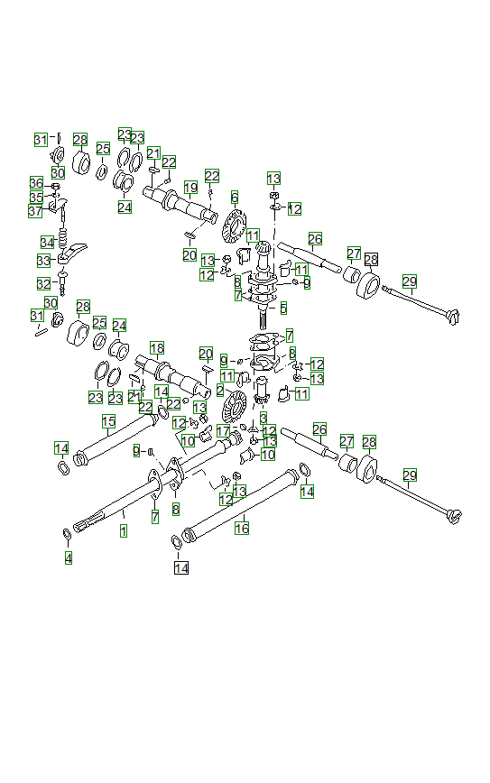 Porsche 356, schema ricambi: Valve controlm