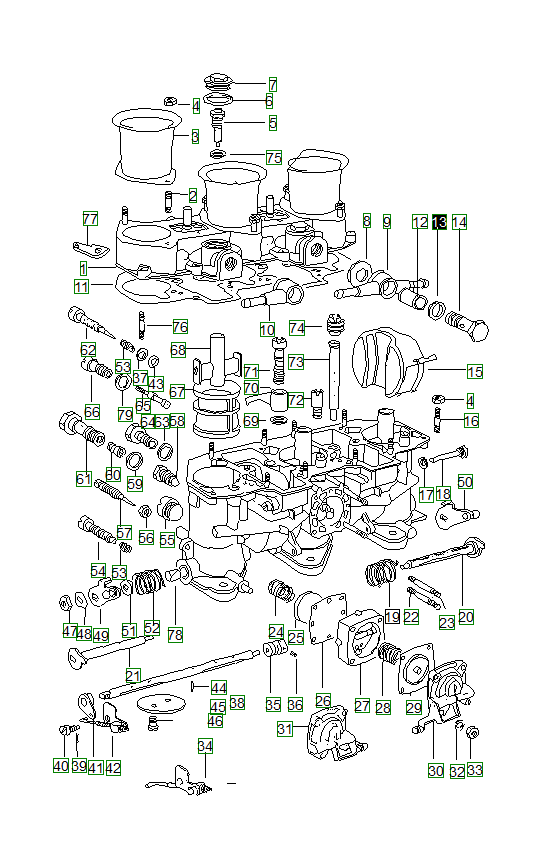 Porsche 914, schema ricambi: Carburetorrepair material