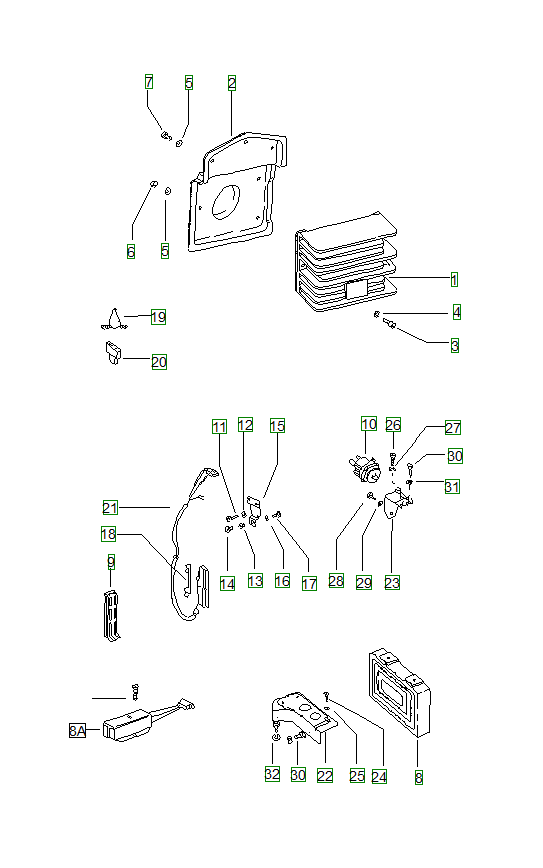 Porsche 914, schema ricambi: Electrical equipmentengine