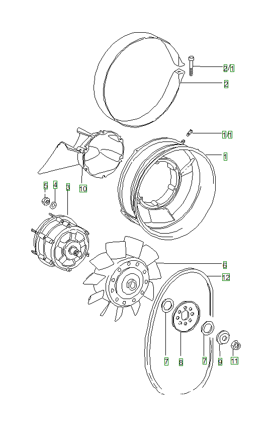 Porsche 914, schema ricambi: Air cooling