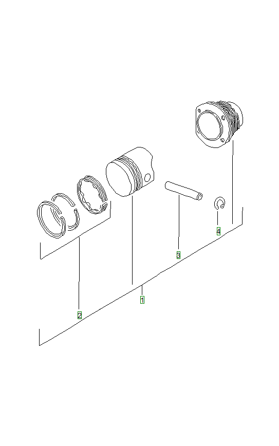 Porsche 914, schema ricambi: Cylinder with pistons