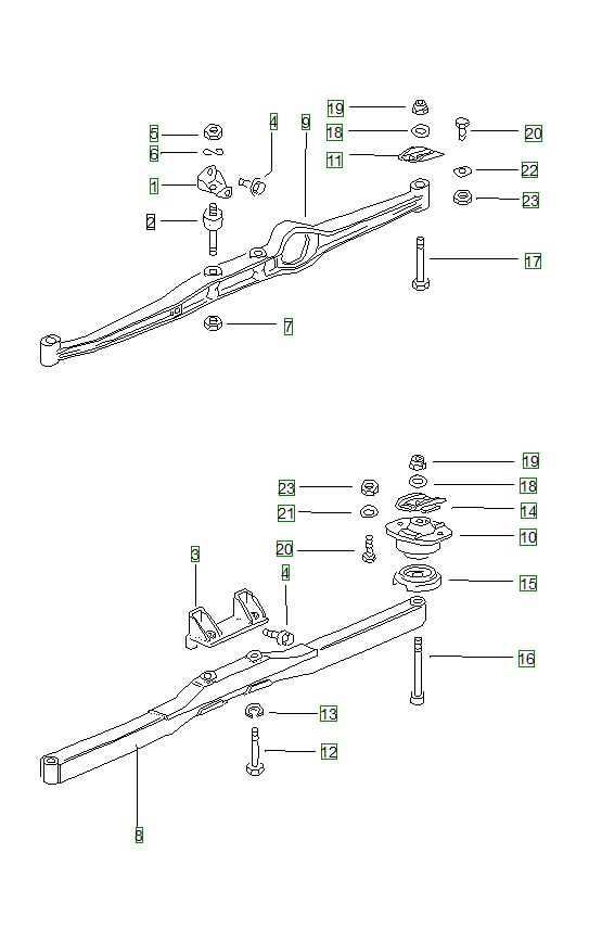 Porsche 914, schema ricambi: Engine carrier