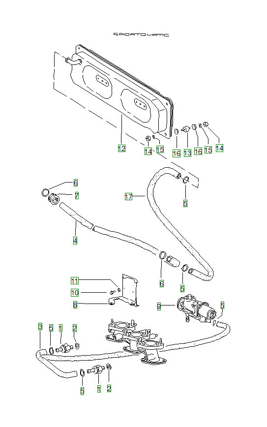 Porsche 914, schema ricambi: Vacuum systemforclutch release