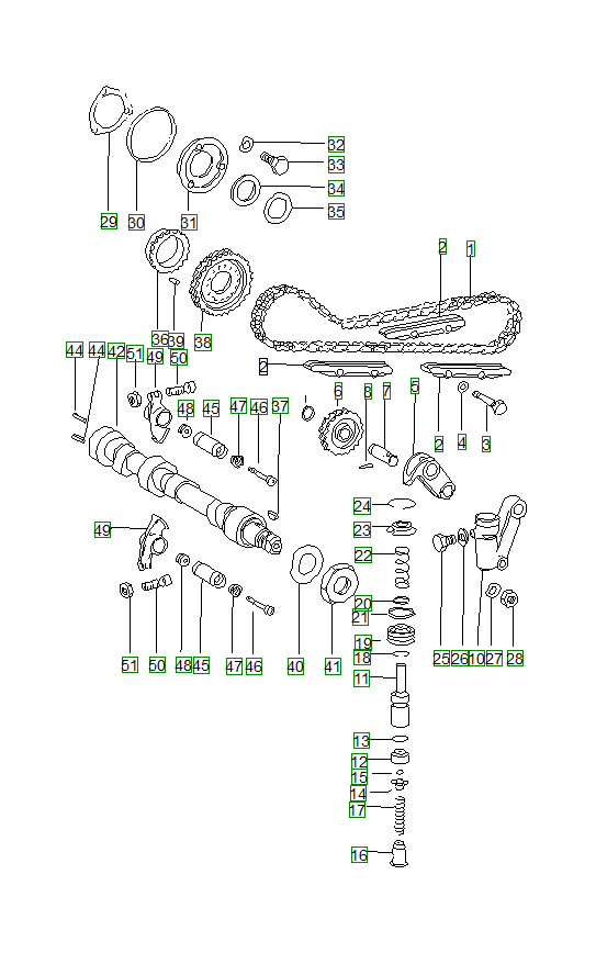 Porsche 914, schema ricambi: Valve controlleft