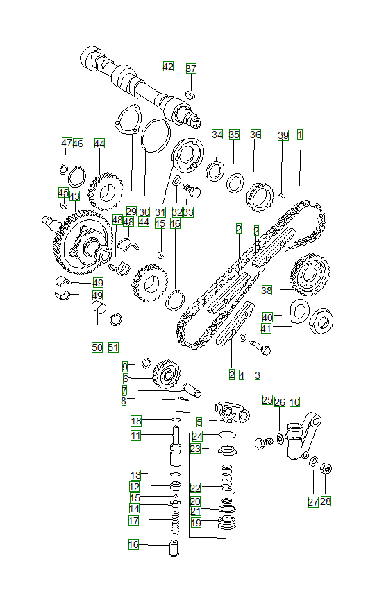 Porsche 914, schema ricambi: Valve controlright