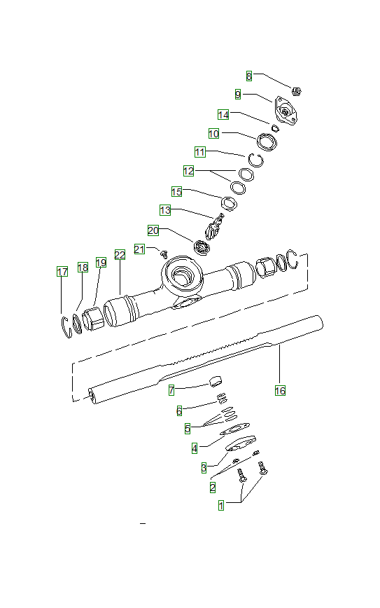 Porsche 914, schema ricambi: Steering gearrepair material
