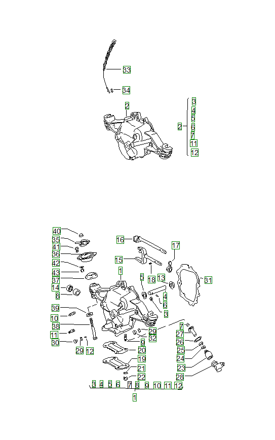 Porsche 914, schema ricambi: Transmission covertransmission suspension