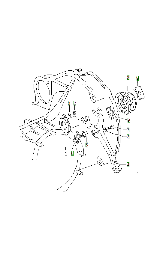 Porsche 914, schema ricambi: Clutch release