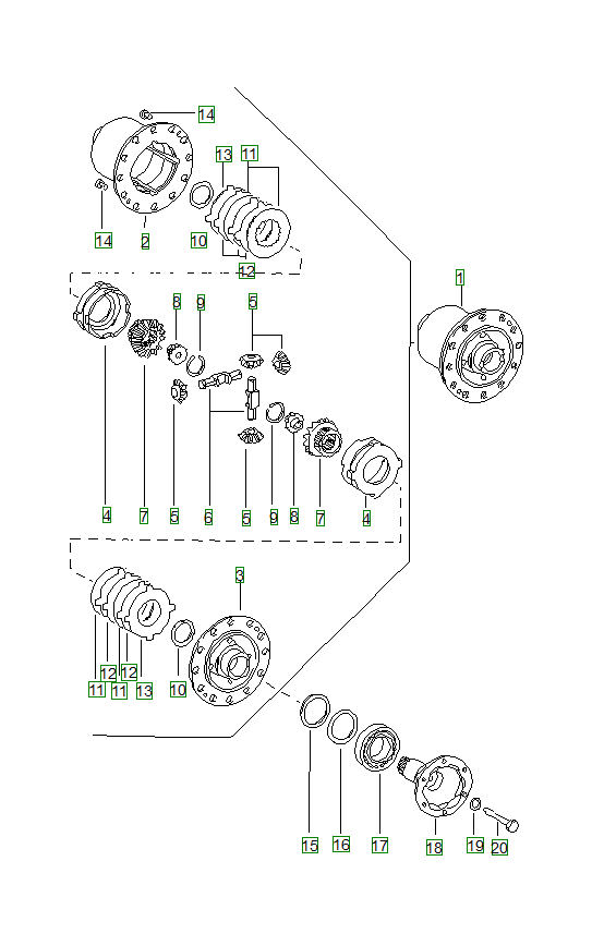 Porsche 914, schema ricambi: Limited slip differential